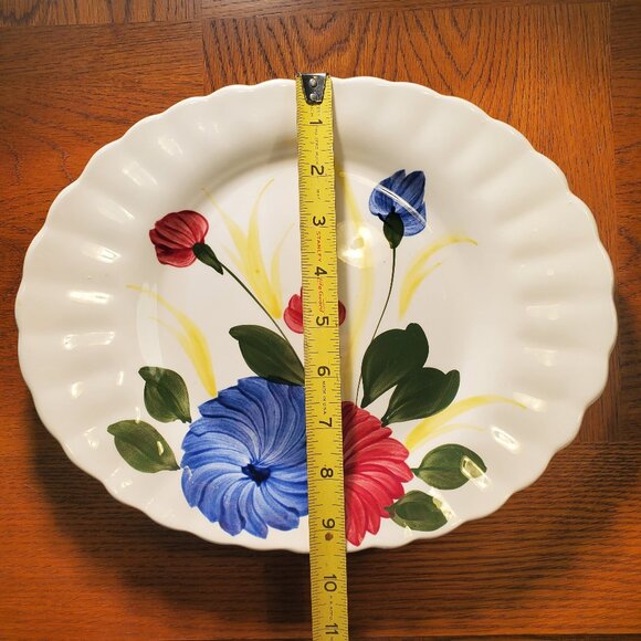 Vintage Oval Serving Plate & 3 Matching Coffee Cups. Chrysanthemum Pattern. - Picture 8 of 12